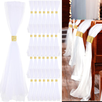 Eleganza 36-Pack Gold-Accented Wedding Pew Bows