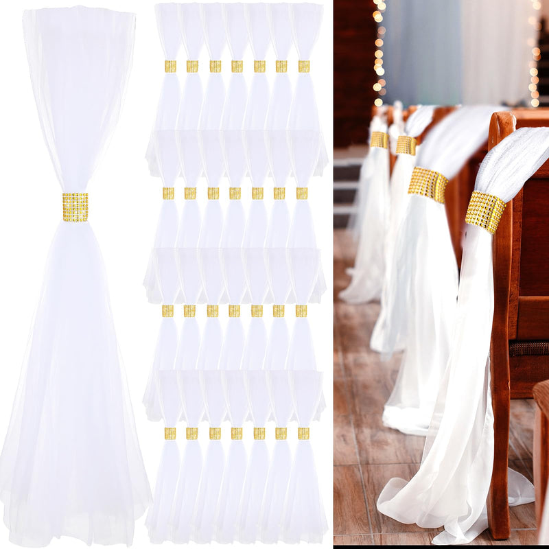 Eleganza 36-Pack Gold-Accented Wedding Pew Bows