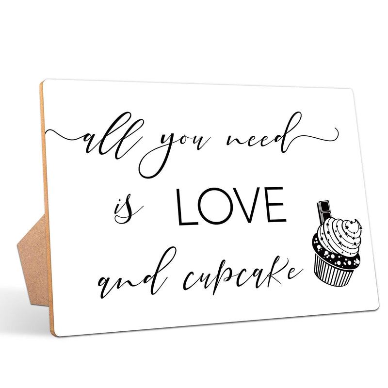 Love & Cupcake Wedding Table Sign 8x11