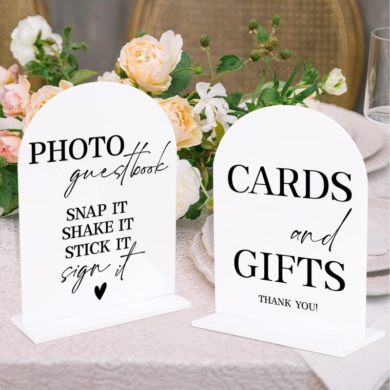 KOSKIMER Elegant Acrylic Wedding Sign Set 5x7