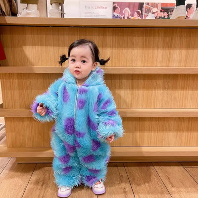 Cute Monster Baby Jumpsuit With Hooded Zipper