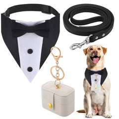 Elegant Dog Wedding Outfit with Ring Holder