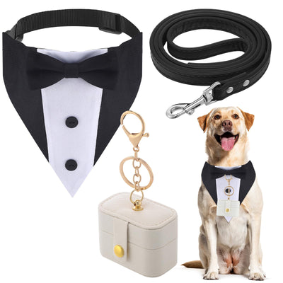 Elegant Dog Wedding Outfit with Ring Holder